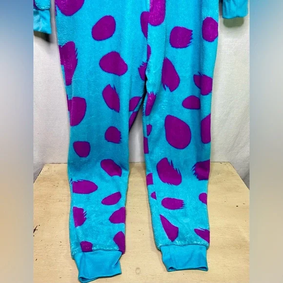 Disney Blue and Purple Sulley Plush Hooded Onesie Pajamas - Picture 2 of 13